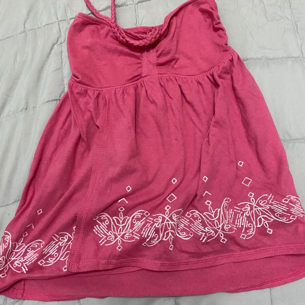 Pink tie halter top
